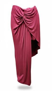 Finesse Juniors 3X ISLAND STYLE SKIRT Twisted Knot Midi BRICK MAROON Sarong